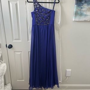 Purple Formal One Shoulder Sequin Dress